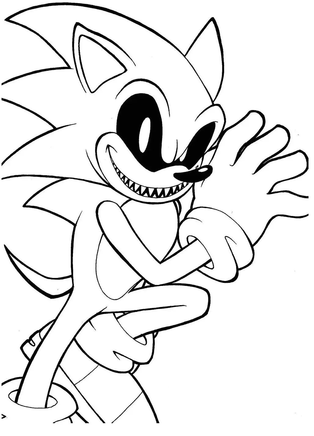 Çocuklar İçin Sonic Exe Boyama Sayfaları 