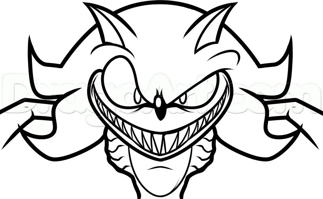 Çocuklar İçin Sonic Exe Boyama Sayfaları 