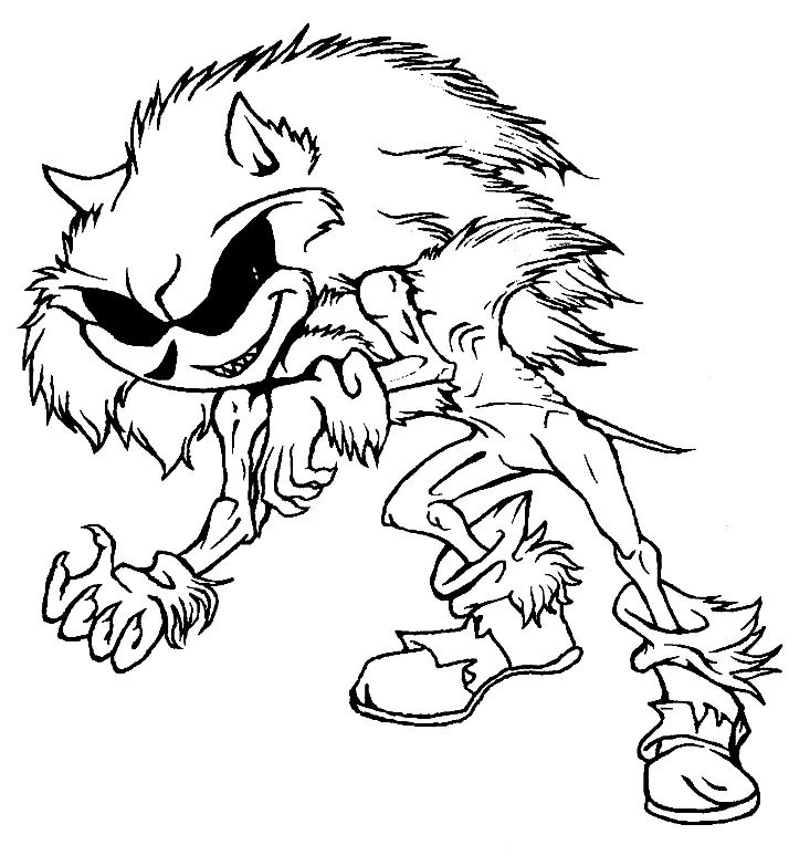 Çocuklar İçin Sonic Exe Boyama Sayfaları 