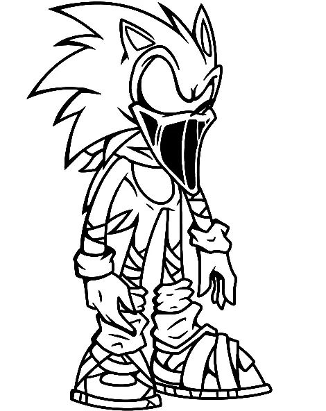 Çocuklar İçin Sonic Exe Boyama Sayfaları 