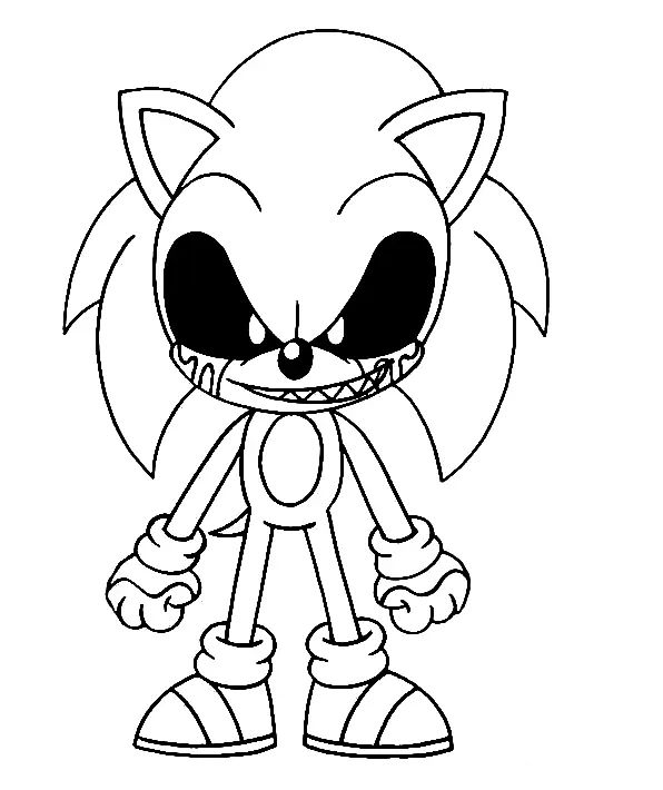 Çocuklar İçin Sonic Exe Boyama Sayfaları 