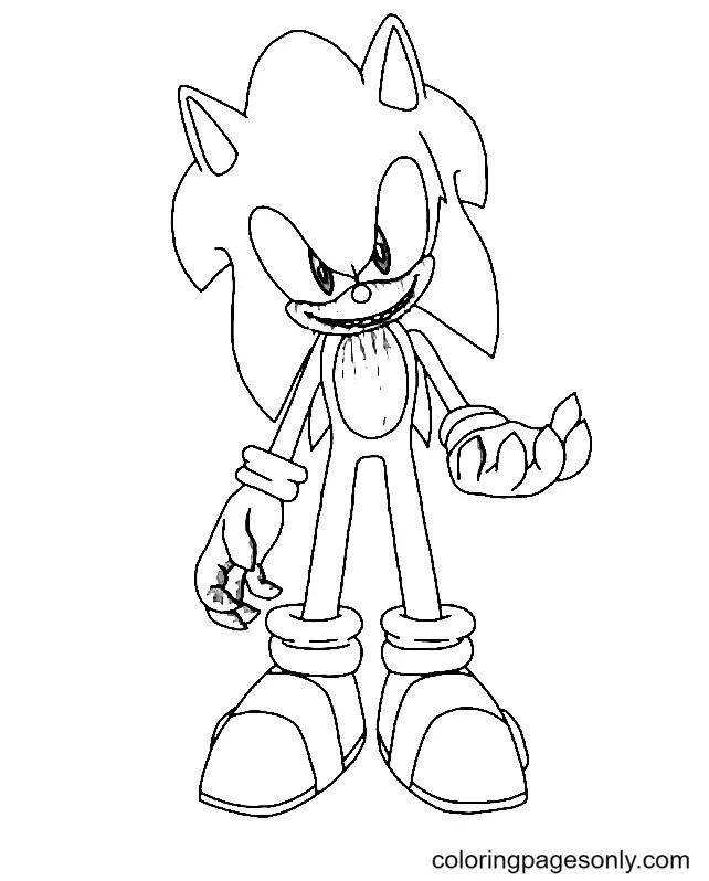 Çocuklar İçin Sonic Exe Boyama Sayfaları 