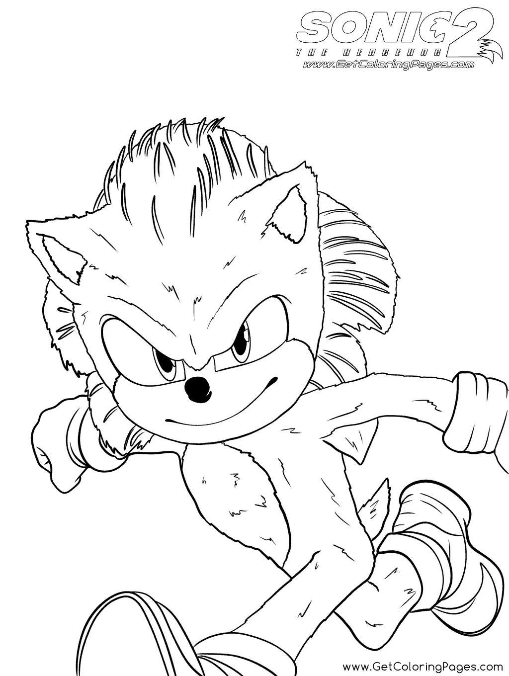 Çocuklar İçin Sonic-The Hedgehog 2 Boyama Sayfaları 