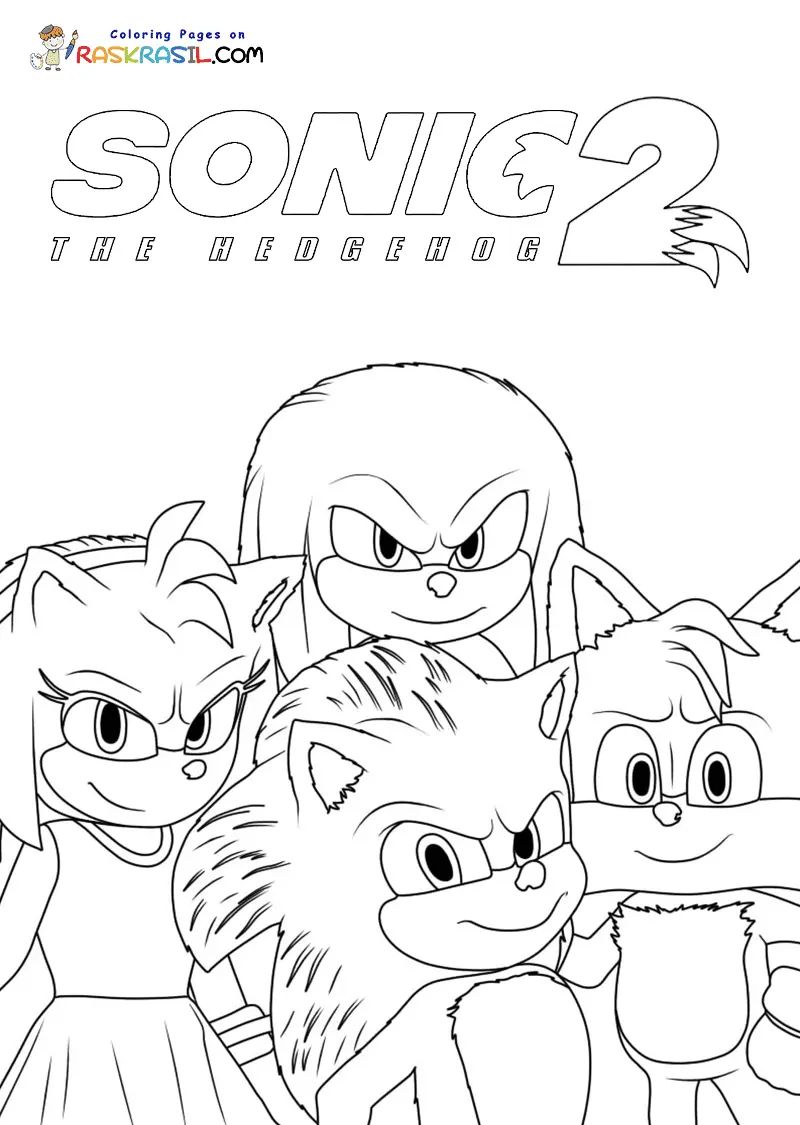 Çocuklar İçin Sonic-The Hedgehog 2 Boyama Sayfaları 