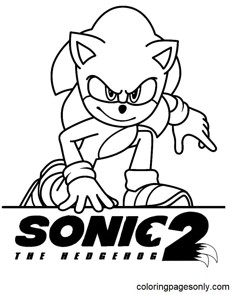 Çocuklar İçin Sonic-The Hedgehog 2 Boyama Sayfaları 