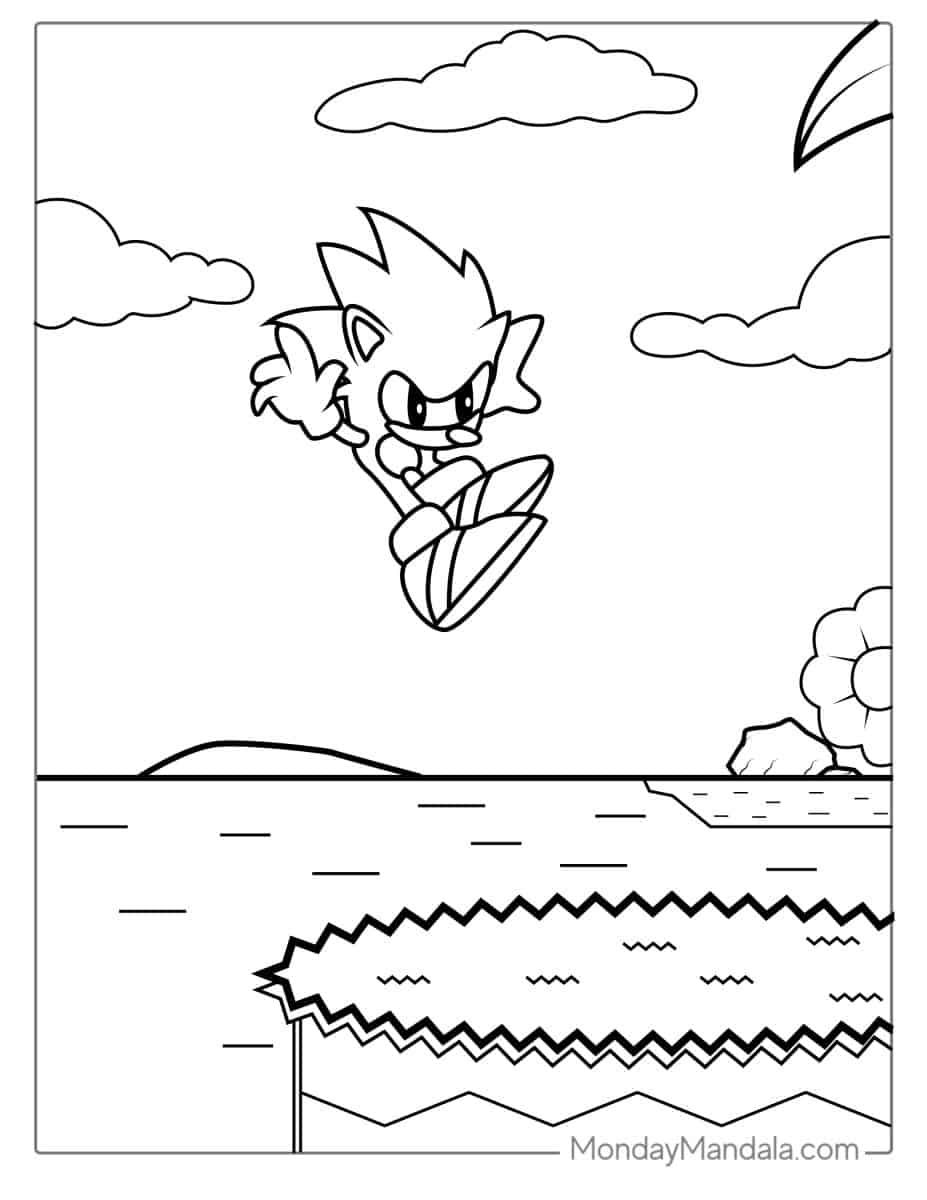 Çocuklar İçin Sonic Boyama Sayfaları 