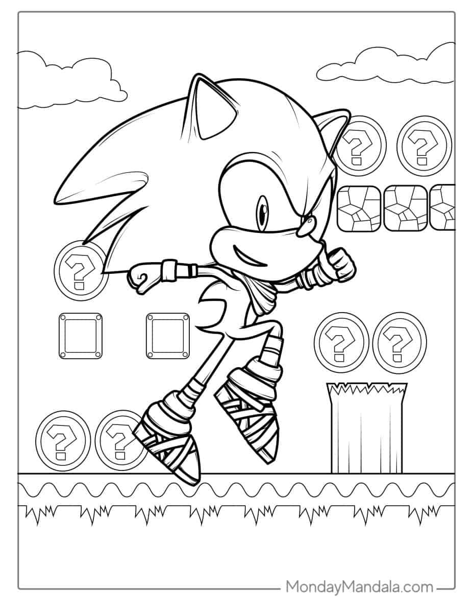 Çocuklar İçin Sonic Boyama Sayfaları 