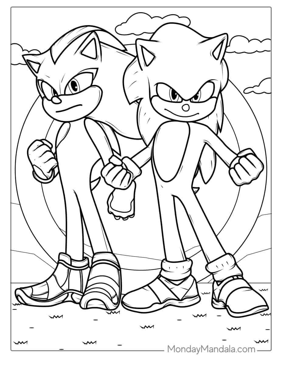 Çocuklar İçin Sonic Boyama Sayfaları 