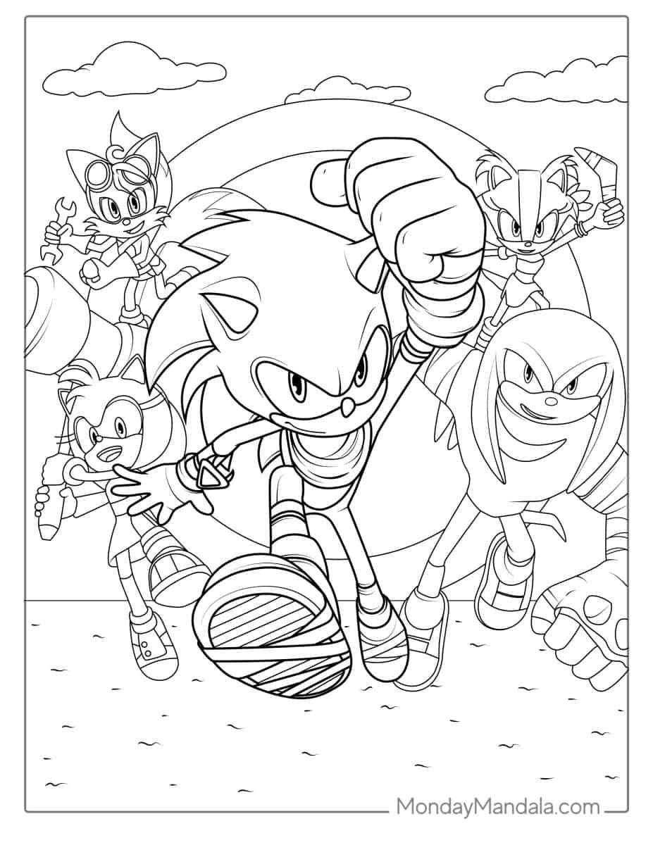 Çocuklar İçin Sonic Boyama Sayfaları 