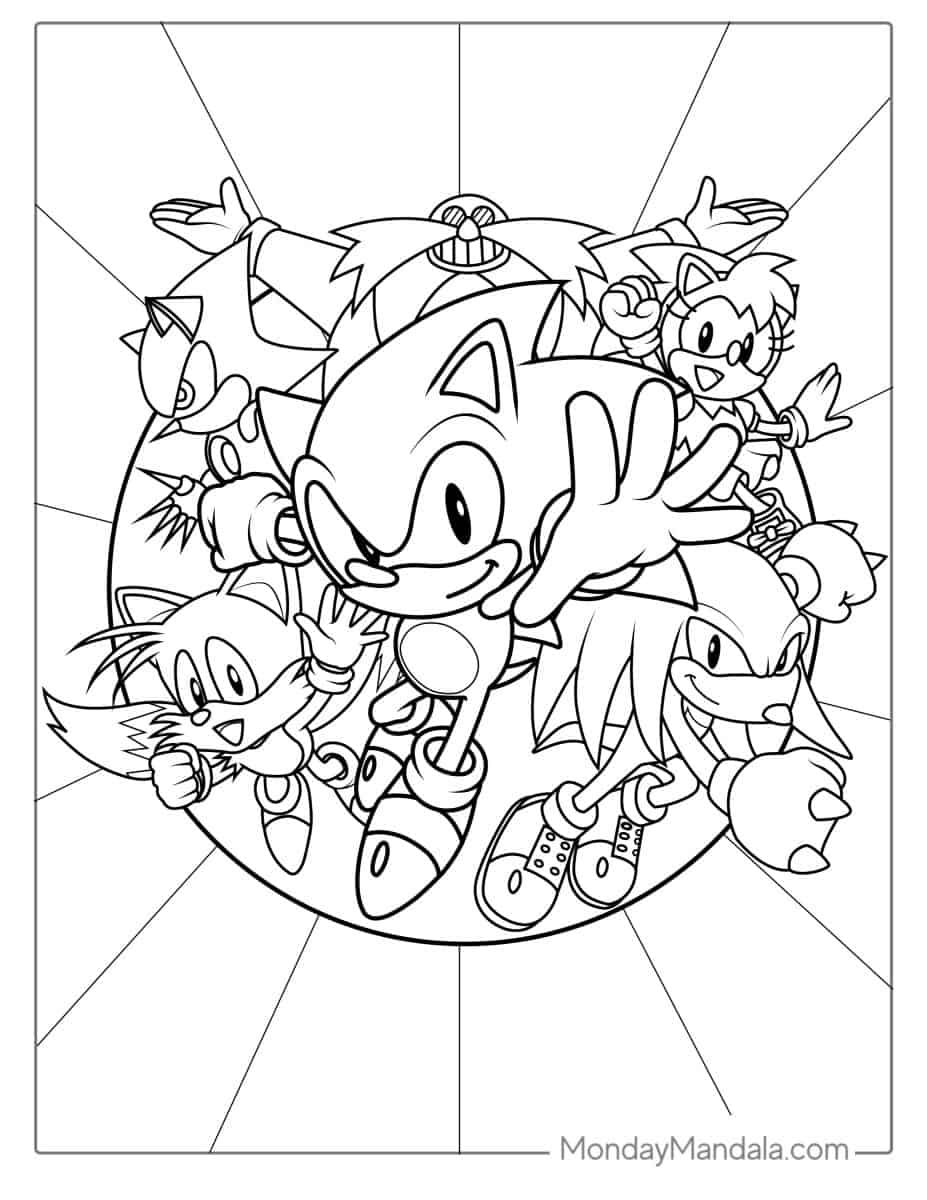 Çocuklar İçin Sonic Boyama Sayfaları 