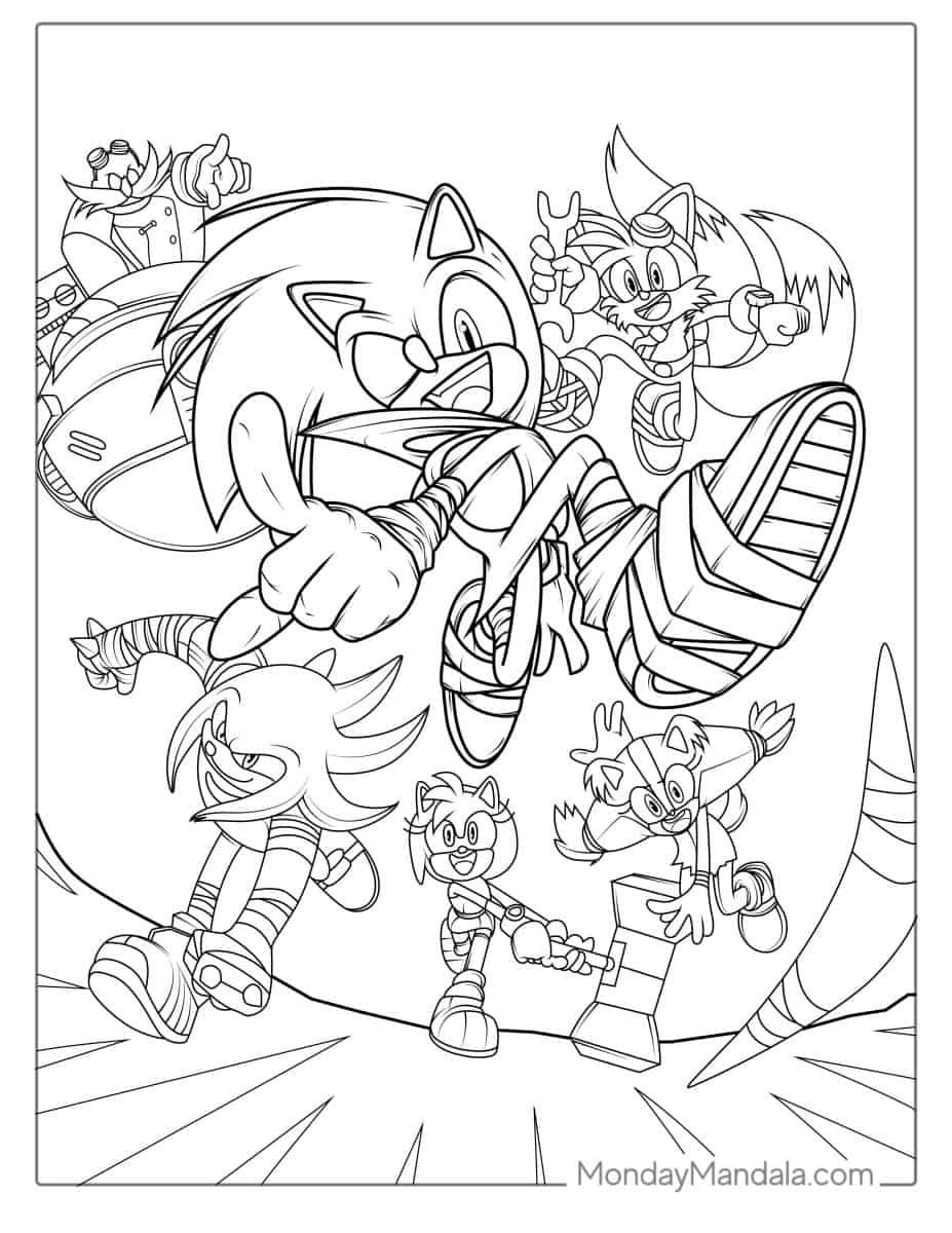 Çocuklar İçin Sonic Boyama Sayfaları 