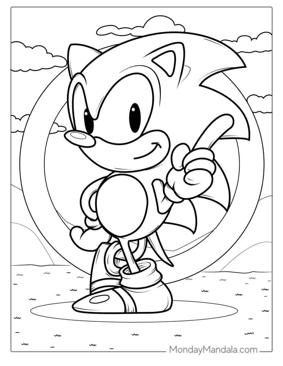 Çocuklar İçin Sonic Boyama Sayfaları 
