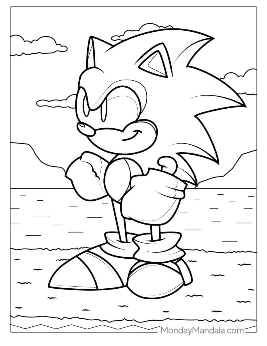 Çocuklar İçin Sonic Boyama Sayfaları 