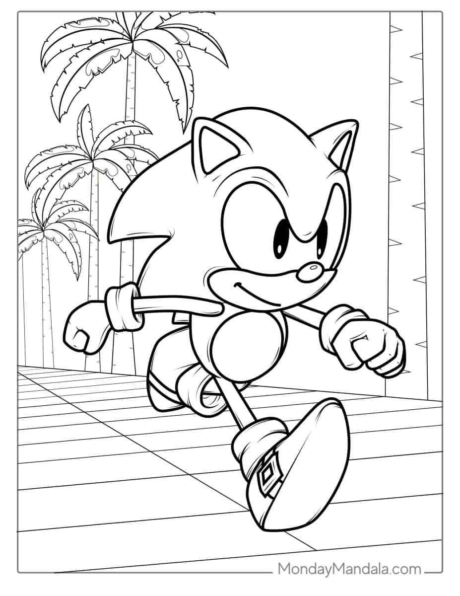 Çocuklar İçin Sonic Boyama Sayfaları 