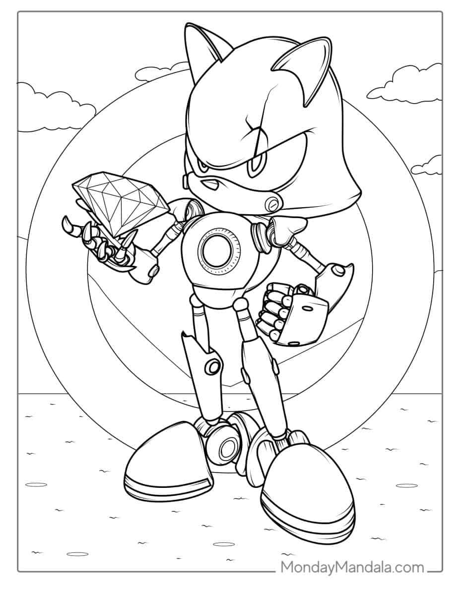 Çocuklar İçin Sonic Boyama Sayfaları 