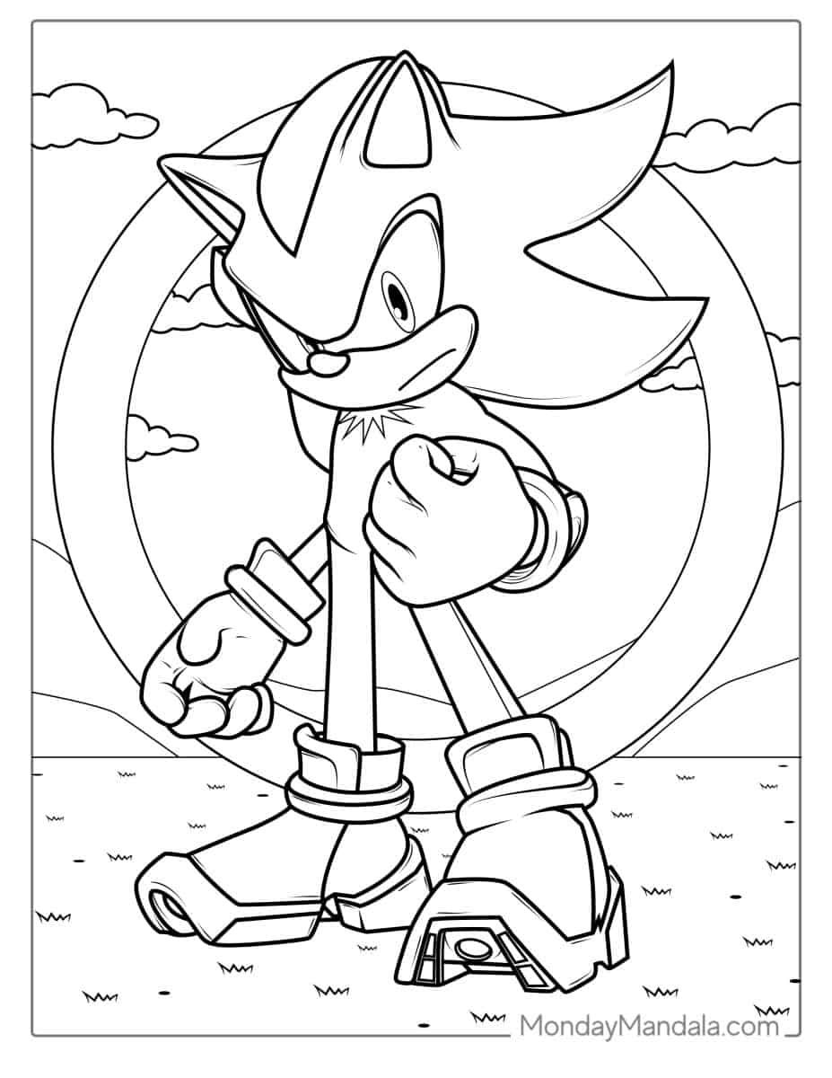 Çocuklar İçin Sonic Boyama Sayfaları 