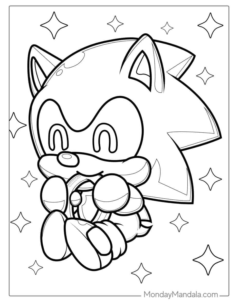 Çocuklar İçin Sonic Boyama Sayfaları 