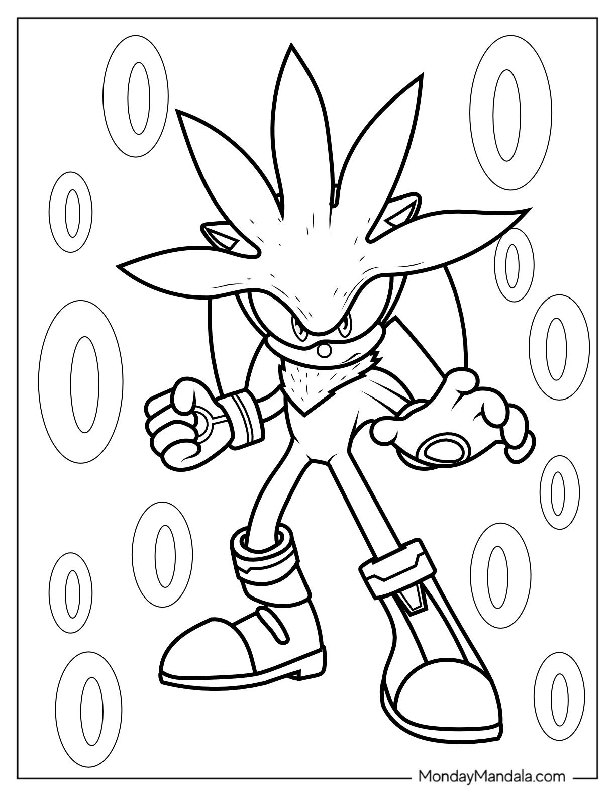Çocuklar İçin Sonic Boyama Sayfaları 