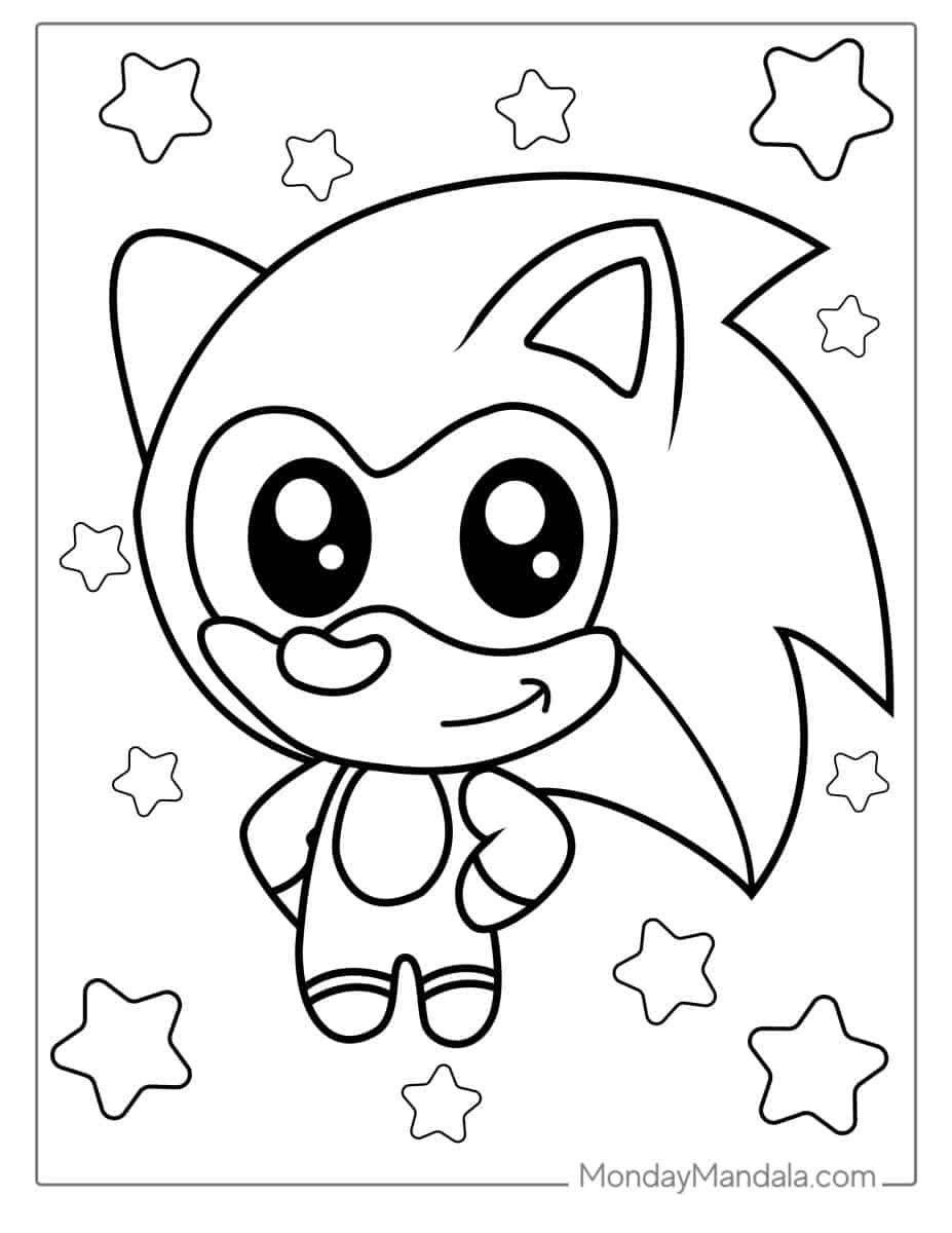 Çocuklar İçin Sonic Boyama Sayfaları 