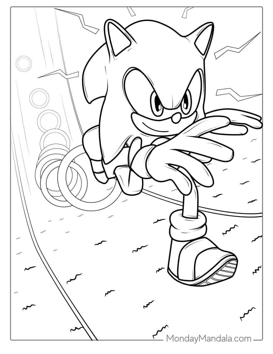 Çocuklar İçin Sonic Boyama Sayfaları 