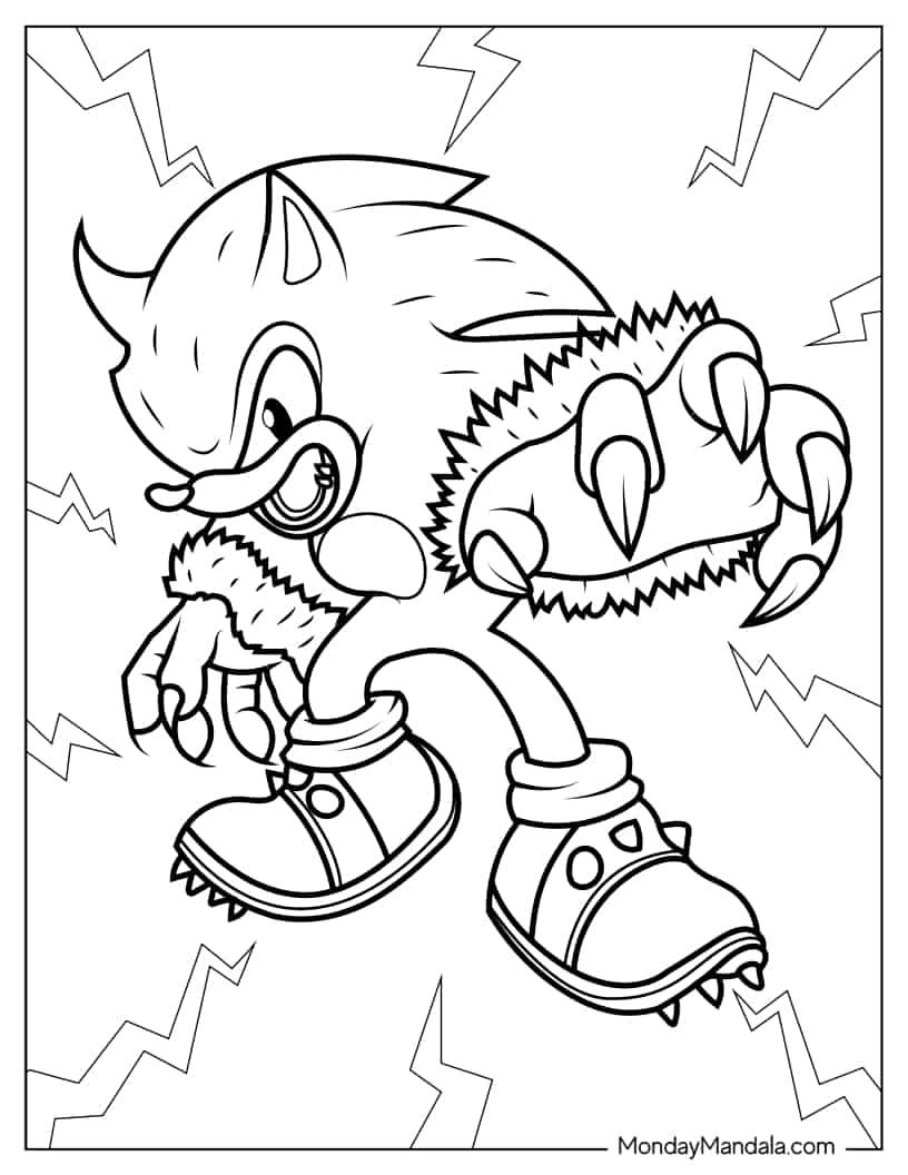 Çocuklar İçin Sonic Boyama Sayfaları 