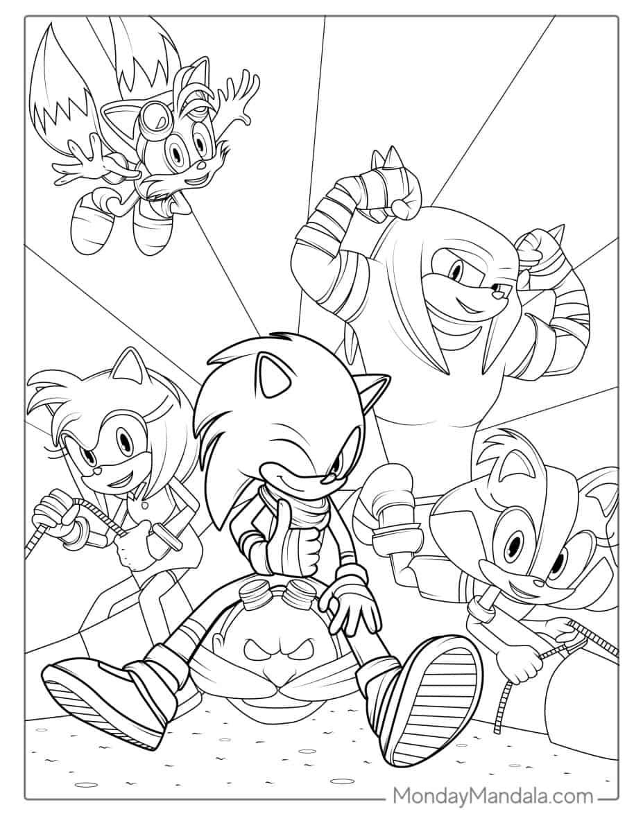 Çocuklar İçin Sonic Boyama Sayfaları 