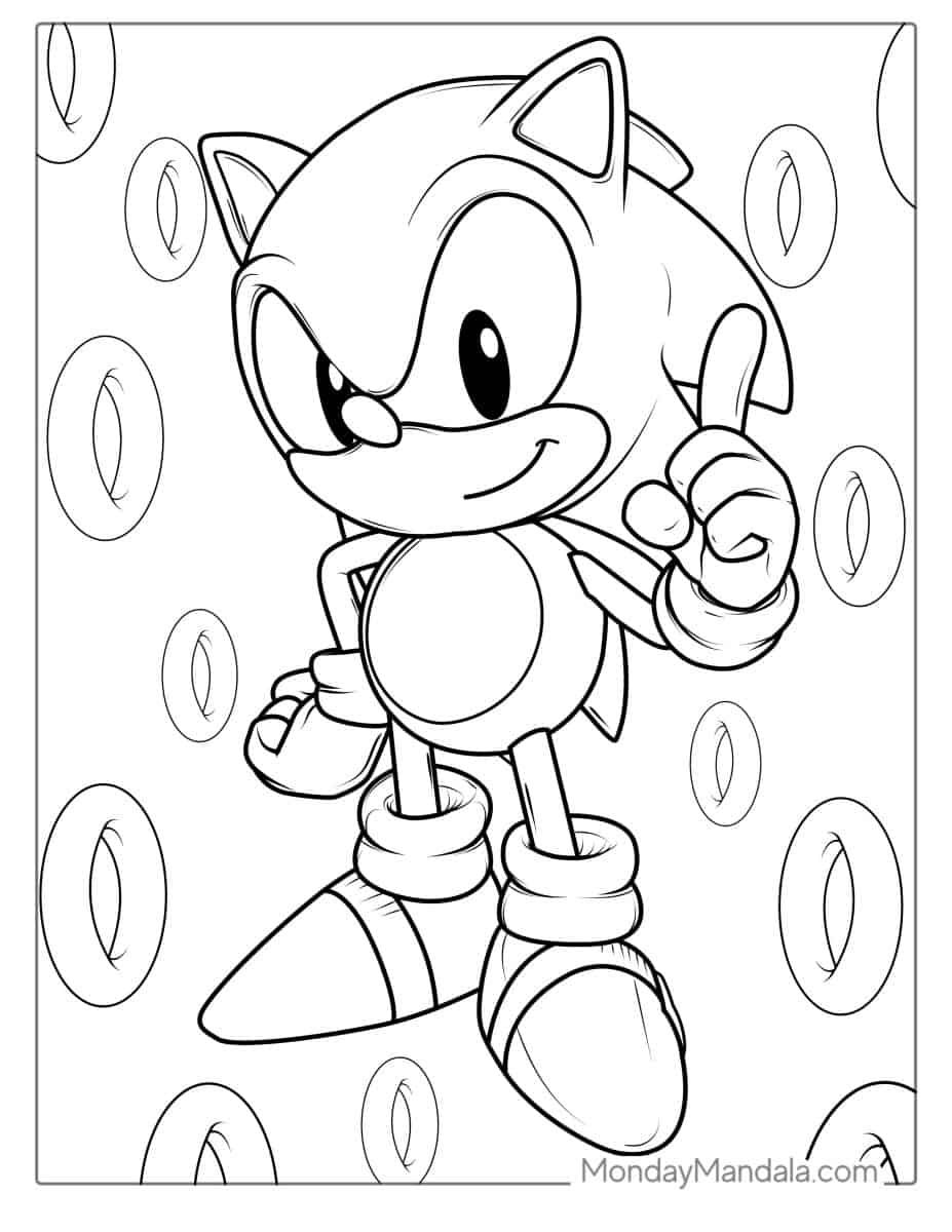 Çocuklar İçin Sonic Boyama Sayfaları 
