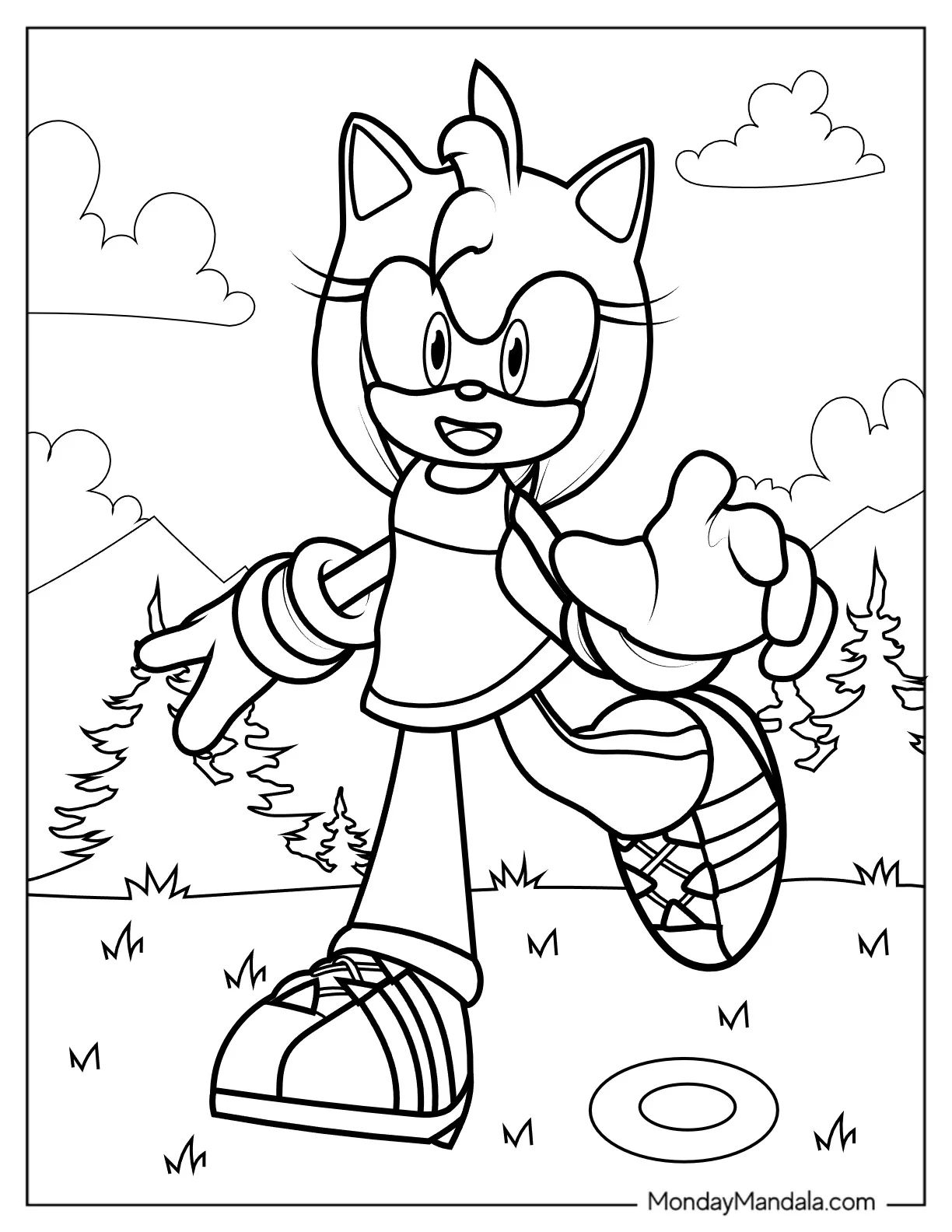 Çocuklar İçin Sonic Boyama Sayfaları 