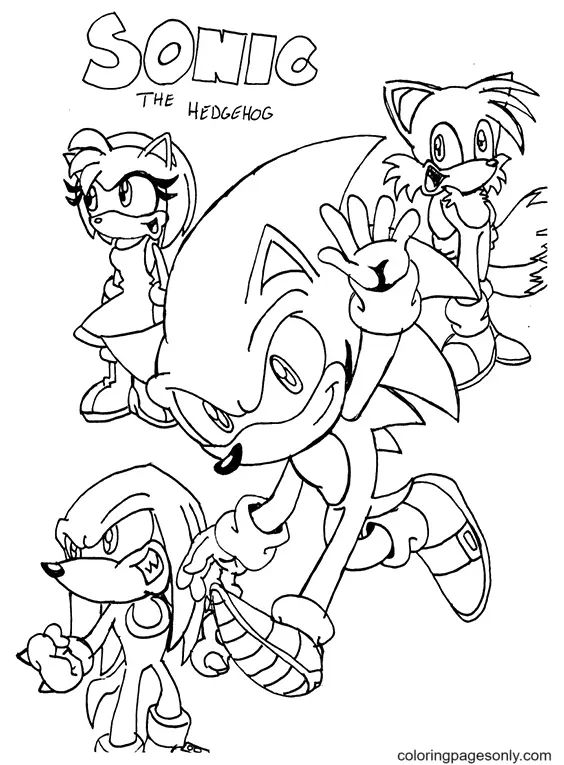 Çocuklar İçin Sonic Boyama Sayfaları 