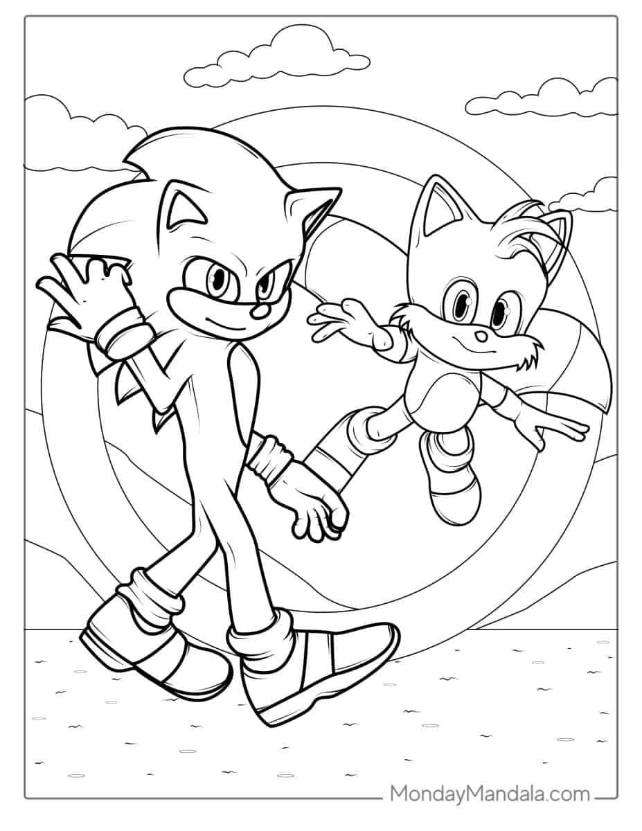 Çocuklar İçin Sonic Boyama Sayfaları 