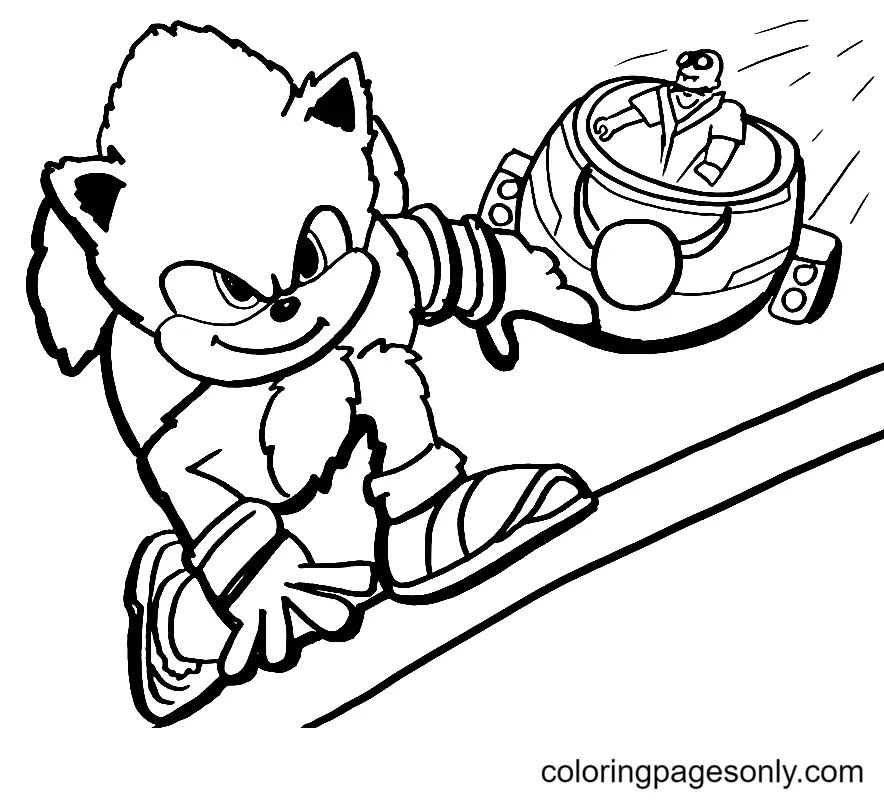 Çocuklar İçin Sonic Boyama Sayfaları 