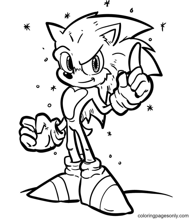 Çocuklar İçin Sonic Boyama Sayfaları 