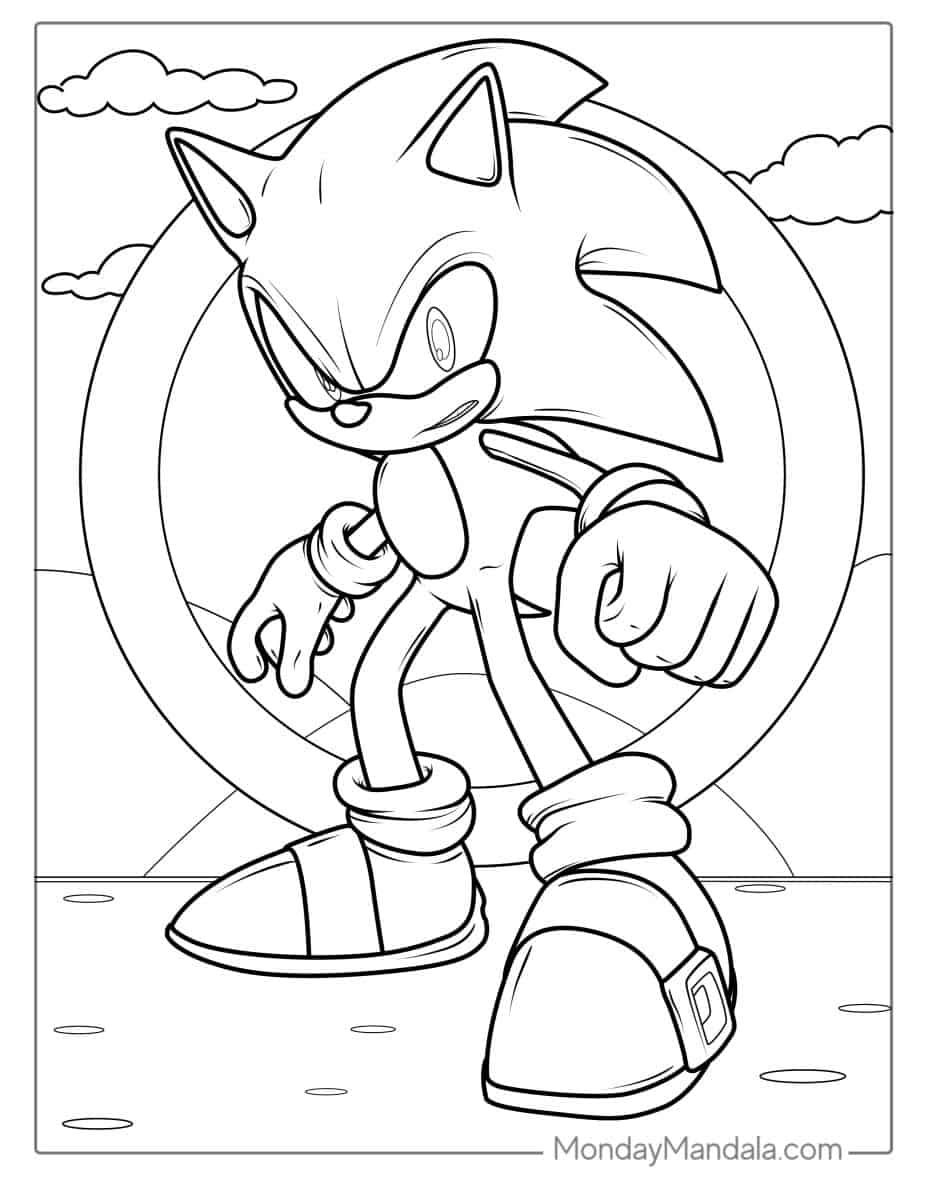 Çocuklar İçin Sonic Boyama Sayfaları 