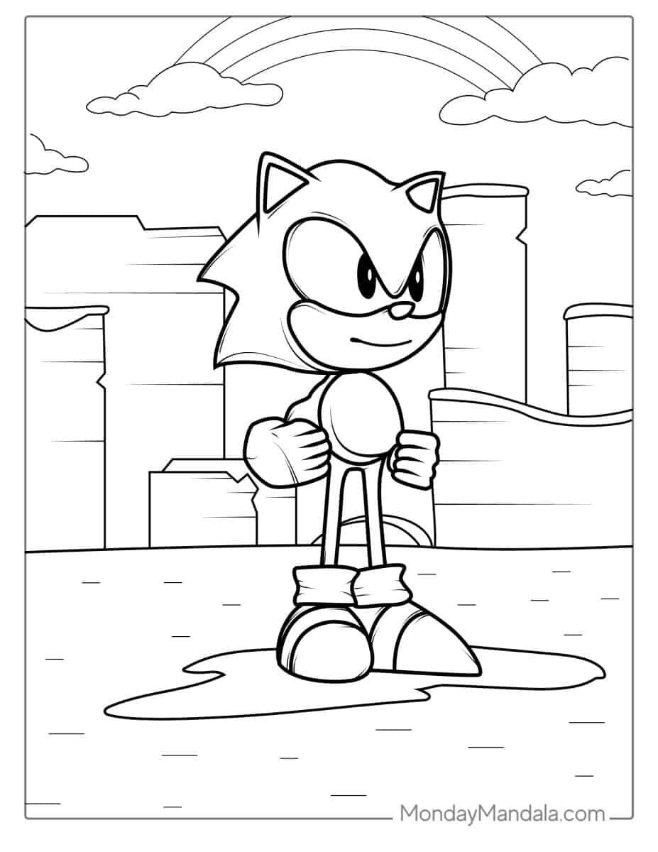 Çocuklar İçin Sonic Boyama Sayfaları 
