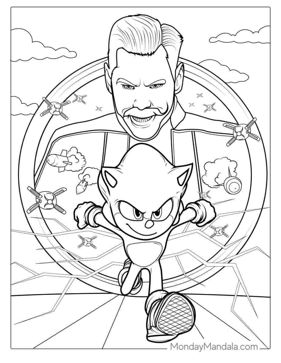 Çocuklar İçin Sonic Boyama Sayfaları 