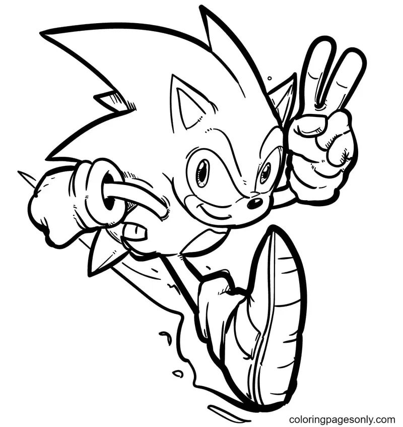 Çocuklar İçin Sonic Boyama Sayfaları 