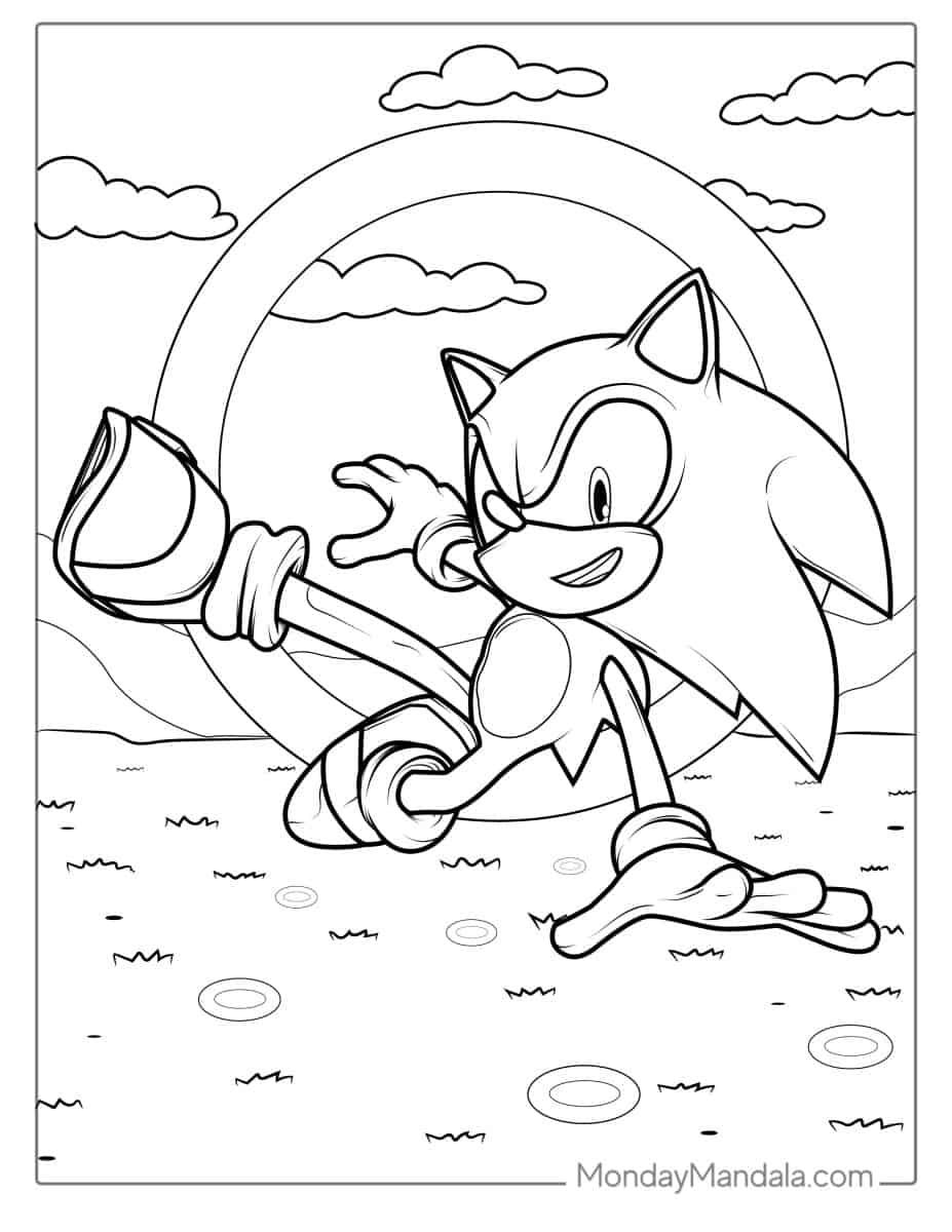 Çocuklar İçin Sonic Boyama Sayfaları 