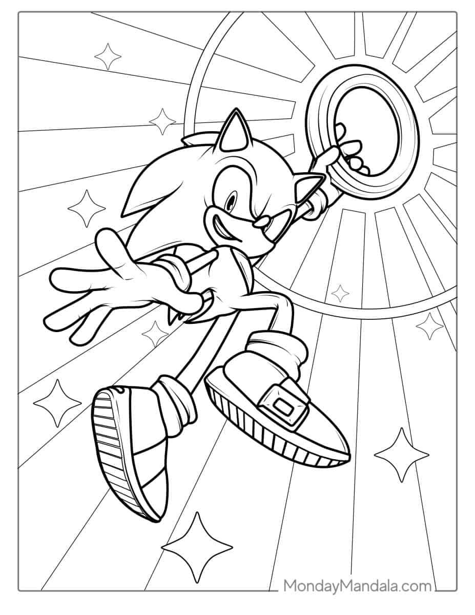 Çocuklar İçin Sonic Boyama Sayfaları 