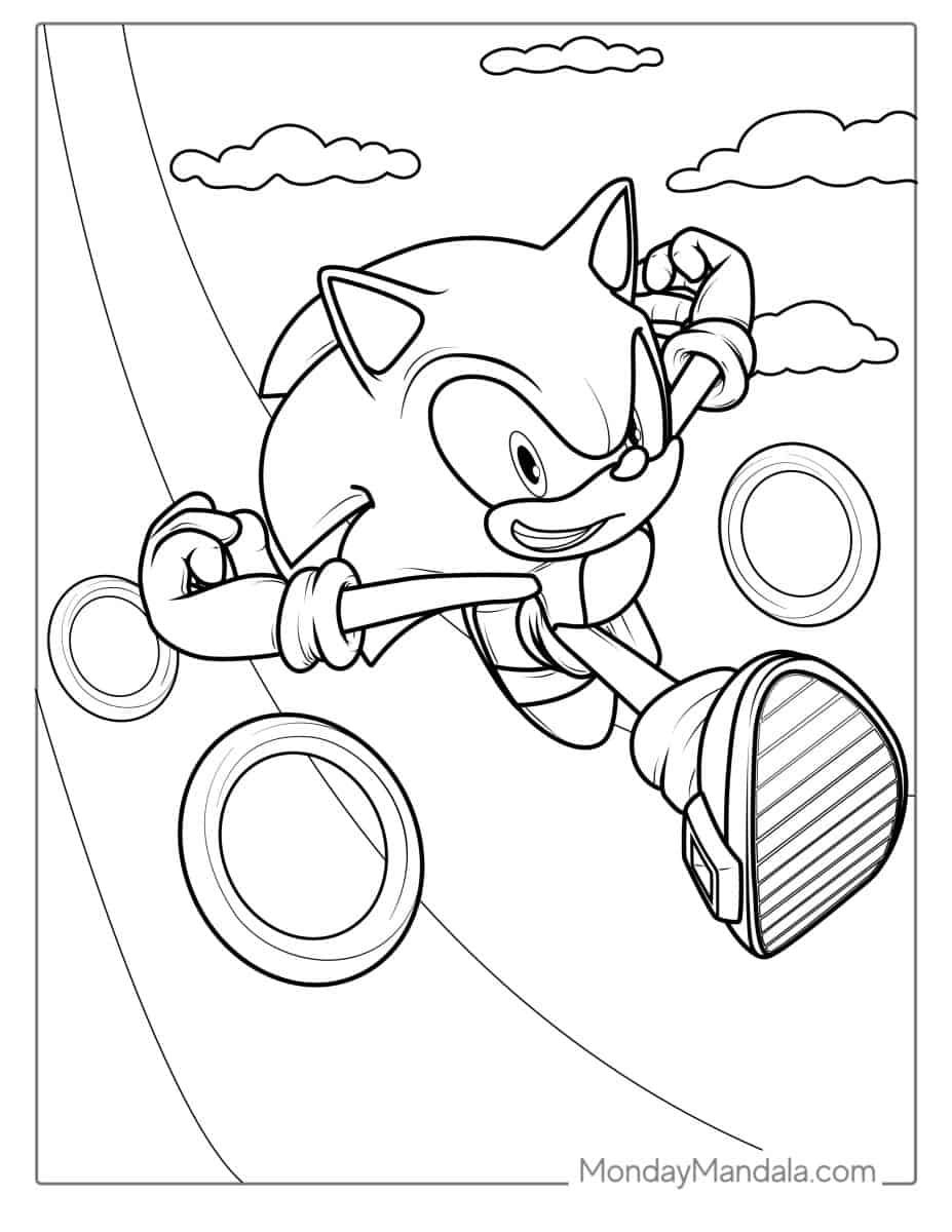 Çocuklar İçin Sonic Boyama Sayfaları 
