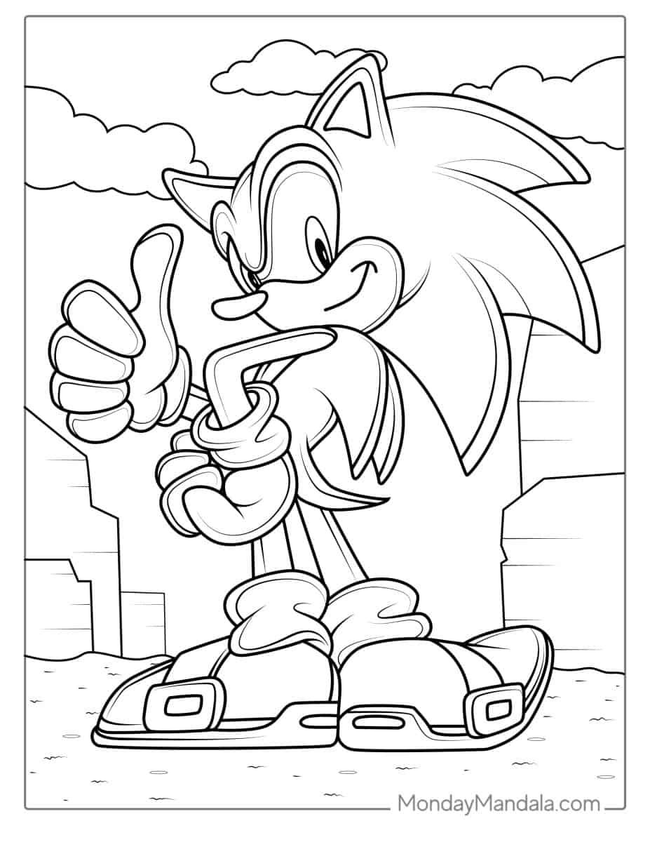 Çocuklar İçin Sonic Boyama Sayfaları 