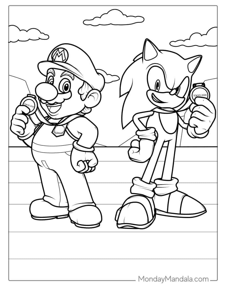 Çocuklar İçin Sonic Boyama Sayfaları 