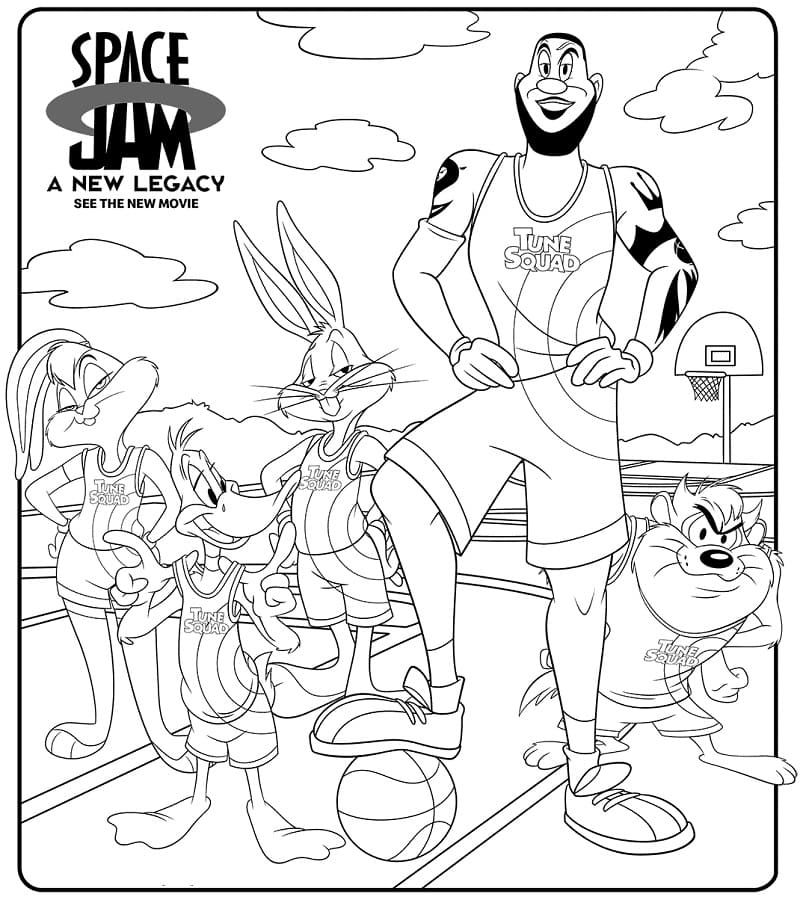 Çocuklar İçin Space Jam Boyama Sayfaları 
