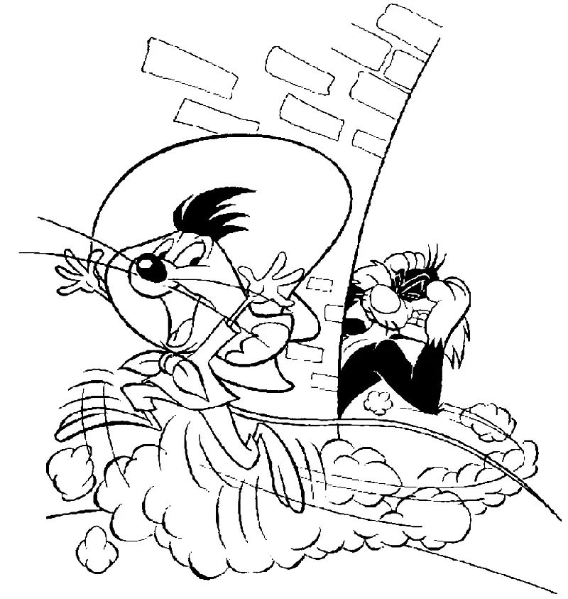 Çocuklar İçin Speedy Gonzales Boyama Sayfaları 