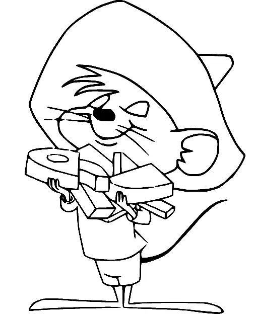 Çocuklar İçin Speedy Gonzales Boyama Sayfaları 