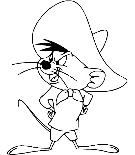 Çocuklar İçin Speedy Gonzales Boyama Sayfaları 