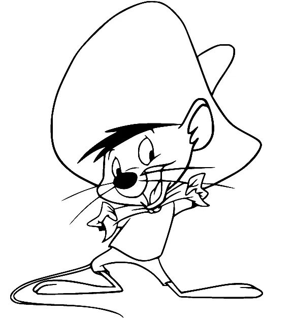 Çocuklar İçin Speedy Gonzales Boyama Sayfaları 
