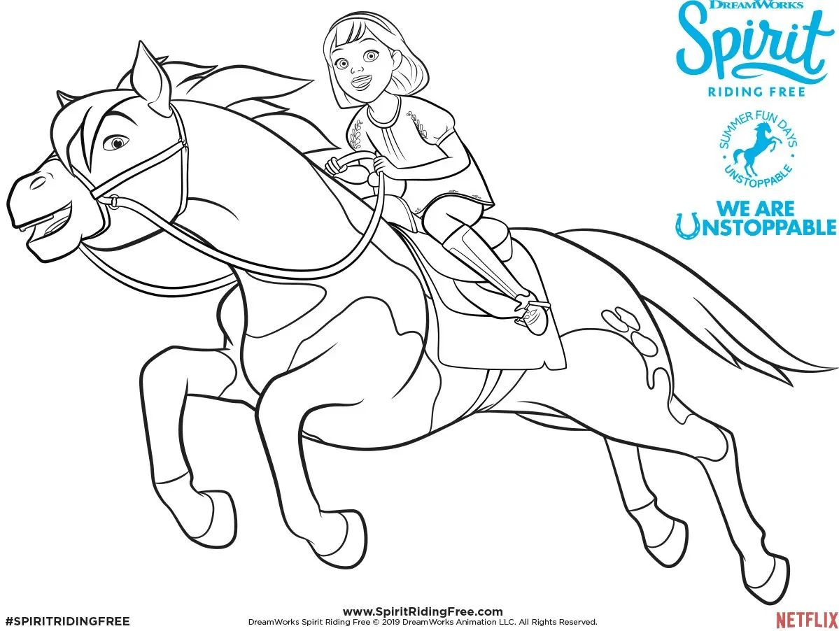 Çocuklar İçin Spirit Riding Boyama Sayfaları 