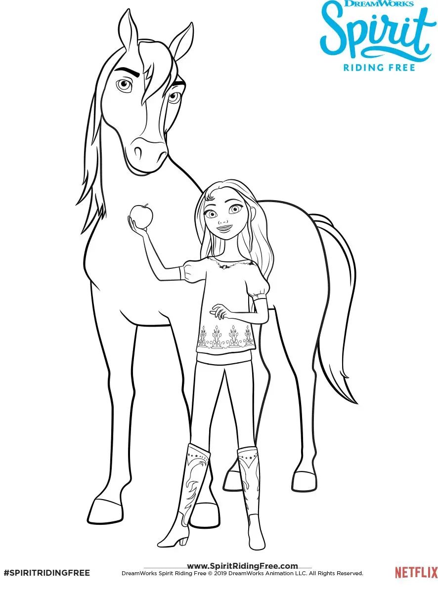 Çocuklar İçin Spirit Riding Boyama Sayfaları 