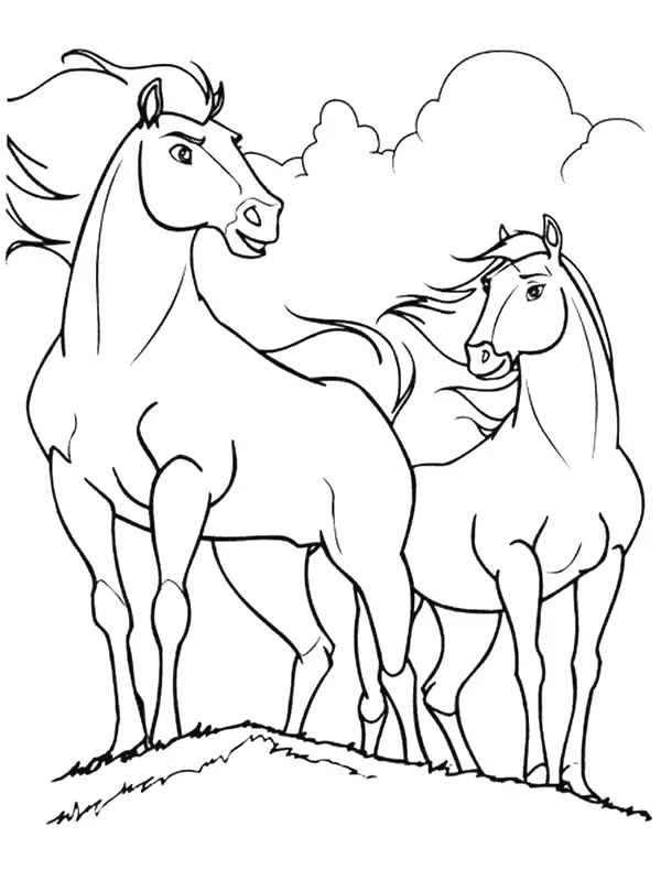 Çocuklar İçin Spirit Riding Boyama Sayfaları 