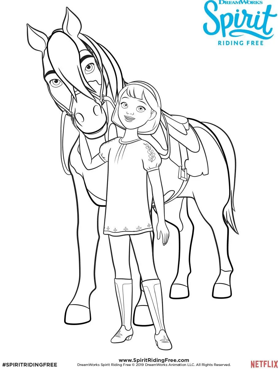 Çocuklar İçin Spirit Riding Boyama Sayfaları 